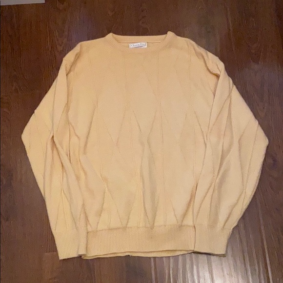 Christian Dior yellow orlon acrylic sweater - Picture 1 of 3